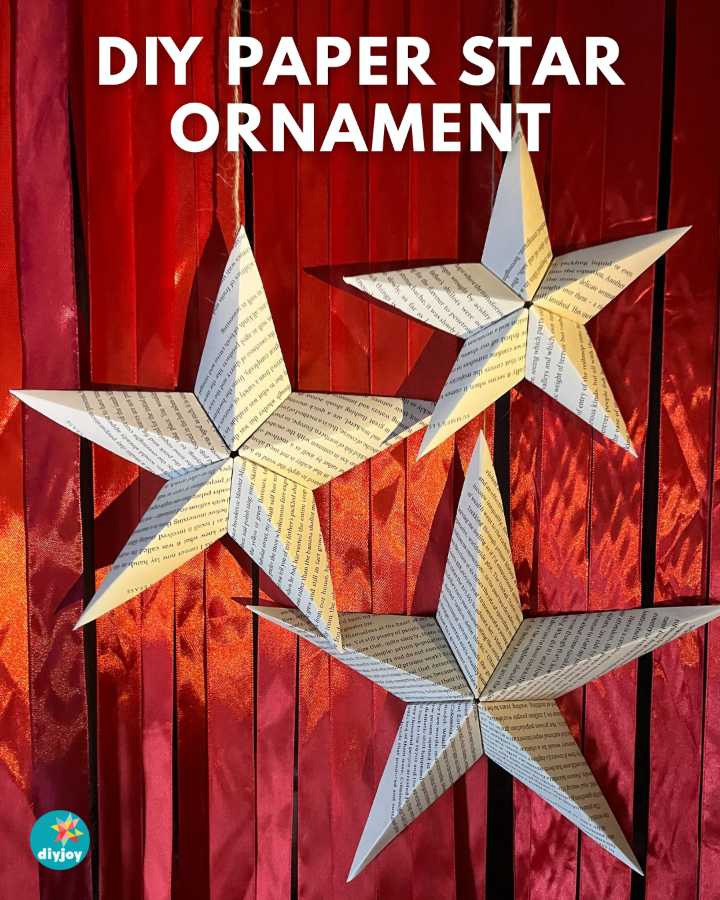 DIY Paper Star Ornament | Book Page Crafts