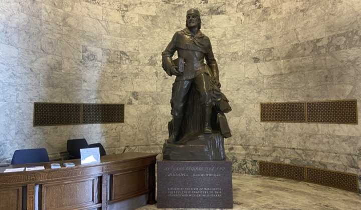 4-ton Marcus Whitman statue at WA Capitol still in need of new home Free Updated 26 mins ago