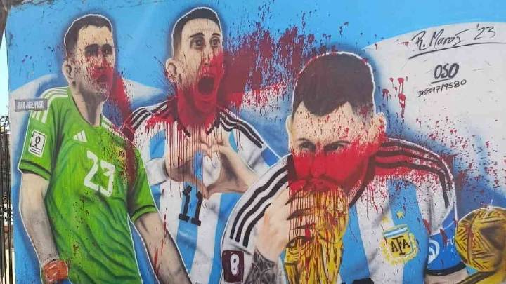 En Palpalá vandalizaron un mural de los campeones del mundo