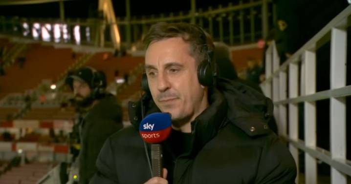 Gary Neville called out for 'giggling' during Man Utd Sky Sports coverage by ex