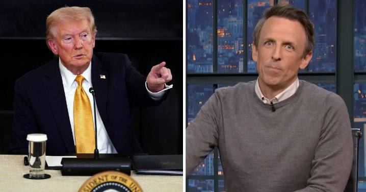 President Donald Trump Drags 'Deranged Lunatic' Seth Meyers as He Calls His Show 'Illegal'
