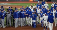 Benches clear at Game 7 of World Series after LA's Wrobleski hits Toronto's Giménez with fastball