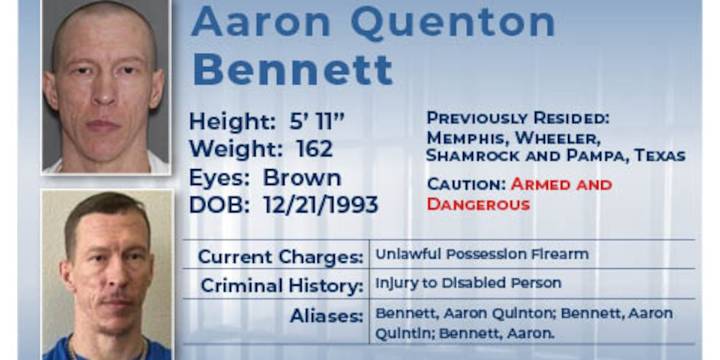 Man wanted by Texas Department of Criminal Justice turns himself in to Childress police