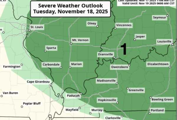 Two rounds of severe storms possible Tuesday