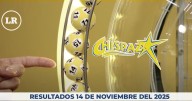 Resultados del Chispazo de hoy 14 de noviembre del 2025. Ve los números ganadores