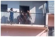 Casera arroja a perrito desde segundo piso durante desalojo en en Tuxtla Gutiérrez, Chiapas: así se encuentra “Rambo”