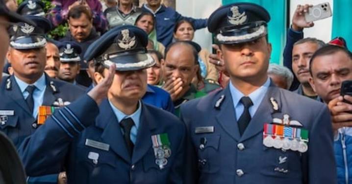 A wife's final salute as the nation bids farewell to Wing Commander Namansh Syal