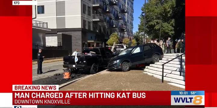Man charged after hitting KAT bus