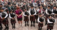 Bagpipers claim world record with AC/DC's 'It's a Long Way to the Top'