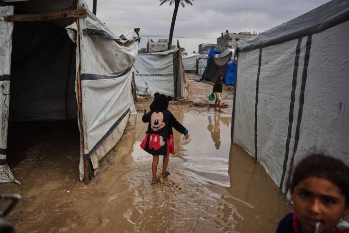 ‘Everything is soaked’: Winter rains in Gaza bring new misery for Palestinians
