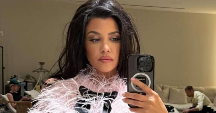 Kourtney Kardashian's Miniskirt Fits Perfectly With Lace Top in Pics