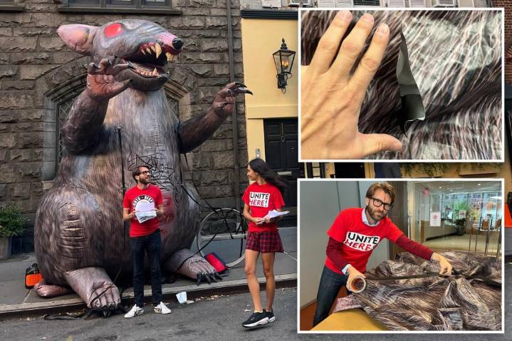 NYC union wants to hunt down whoever slashed inflatable rat outside Babbo