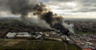 London warehouse engulfed in flames may contain fireworks, firefighters warn
