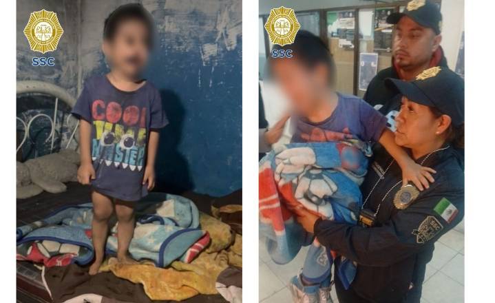 Rescatan a menor de 3 años abandonado en casa de Iztapalapa