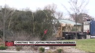 Saint Mary's largest tree being set up for the holiday season