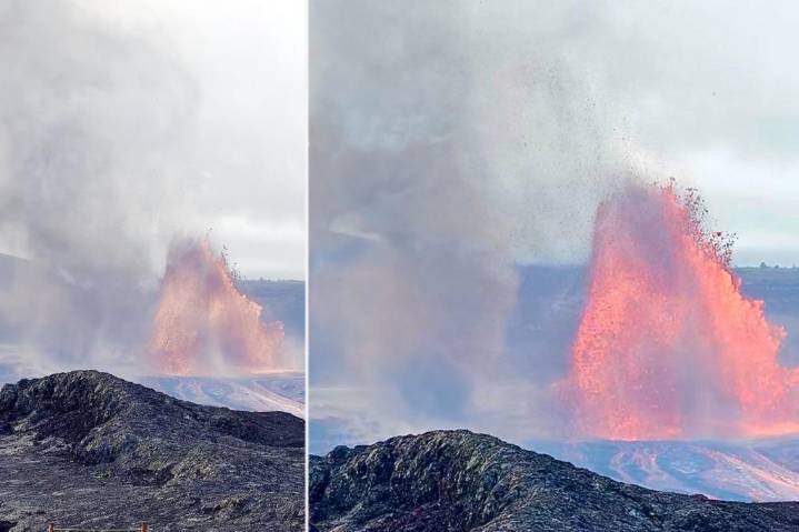 Giant 'volnado' emerges during most recent Kilauea volcano eruption in Hawaii