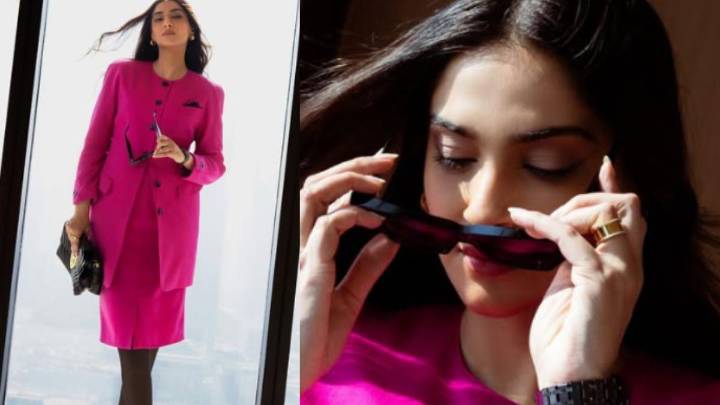 Princess Diana vibes? Sonam Kapoor shows baby bump in bold pink suit
