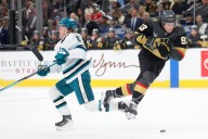 Smith, Celebrini have milestone games, but Sharks’ comeback in Vegas falls short