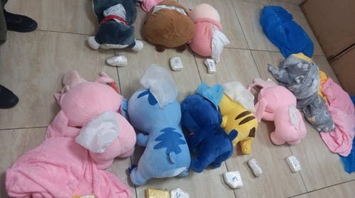 Ruta 38: encuentran peluches rellenos con casi tres kilos de cocaína en "tour de compras"