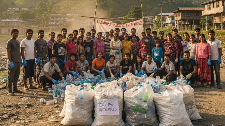 Mizoram’s Chawnpui residents unite for major plastic waste drive, collect 150 kg recyclables