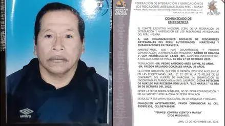 Moquegua: pescadores están desaparecidos desde hace más de 15 días tras salir del puerto de Ilo