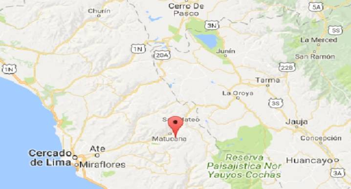 Sismo de magnitud 4.2 se registró cerca de Matucana, en Lima