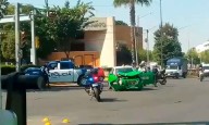 CHOQUE ENTRE PATRULLA Y TAXI VERDE EN LÓPEZ MATEOS