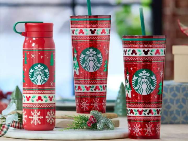 Disney just dropped its latest Starbucks holiday tumblers and they’re 25% off this weekend only