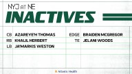 Rookie CB Azareye'h Thomas Is at the Top of Jets' 5-Player Inactive List for Patriots