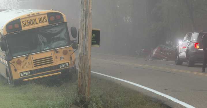 UPDATE: 1 driver hurt, 1 charged in head-on collision with school bus in Hixson