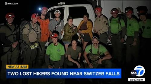 Search and rescue team finds 2 lost hikers safe near Switzer Falls in Angeles National Forest