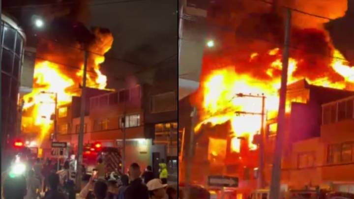Voraz incendio estructural consumió una fábrica en el barrio 12 de Octubre, en Bogotá