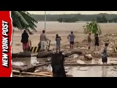 Super Typhoon Fung-Wong Causes Raging Rivers and Flooded Fields in Philippines