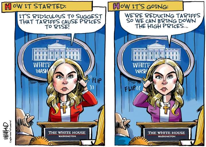 Cartoonist’s take: ‘White House flips on tariff policy’