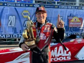 NHRA Champion Credits His Crew for Second Top Fuel Title After Rain Washes Away Finale Weekend After rain crashed the NHRA party at Pomona, the Top Fuel champion has heartening words of gratitude to s