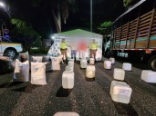 La Policía realizó la incautación de insumos líquidos y sólidos al parecer, al servicio del narcotráfico