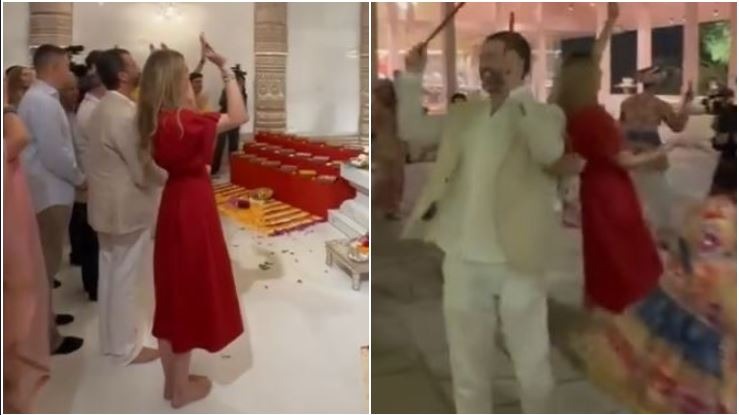 Video: Trump Jr plays dandiya during Gujarat temple tour on Ambani family's invite