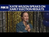 Katie Wilson speaks after first round of election results