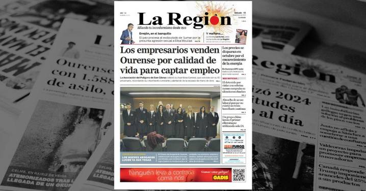 La portada de La Región de este sábado, 15 de noviembre