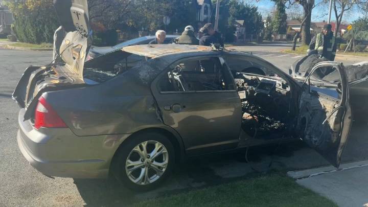 Car set ablaze, residents attacked in Queens street takeover