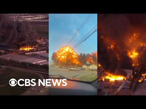 Footage shows fiery UPS plane crash in Louisville, Kentucky