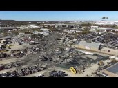 Drone video shows UPS plane crash site