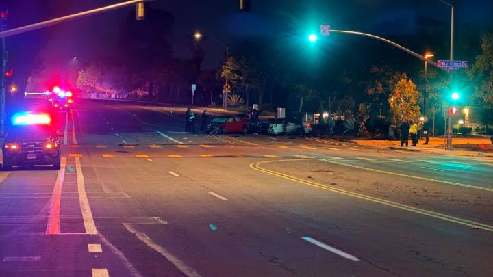 Multiple people hospitalized after fiery Scripps Ranch car crash