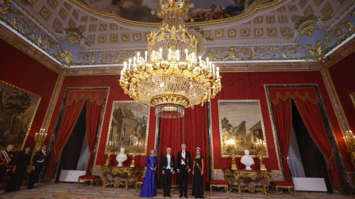 Cena de gala de los Reyes para el presidente alemán, Frank
