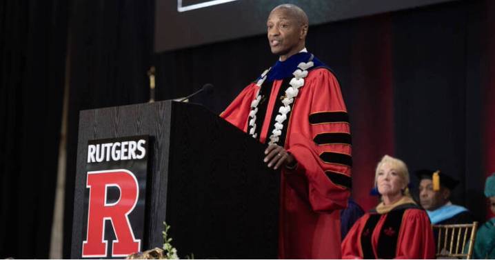 At Inauguration, Rutgers President Tate Talks About Opportunity and Winning