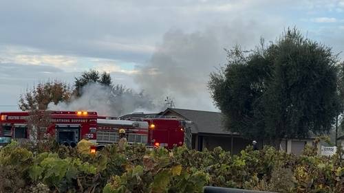 Vacant house fire forces street closures near Parlier