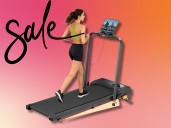 HOMSHADE Folding Treadmill on sale at Walmart for $156, down from $370
