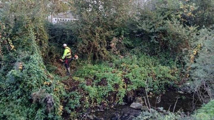 La Confederación Hidrográfica del Cantábrico mejora el arroyo Tiraña en Laviana con una inversión de 27.000 euros