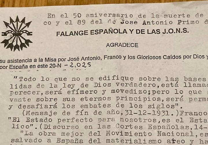 La misa franquista de León tuvo «simbología política» y «propaganda falangista»