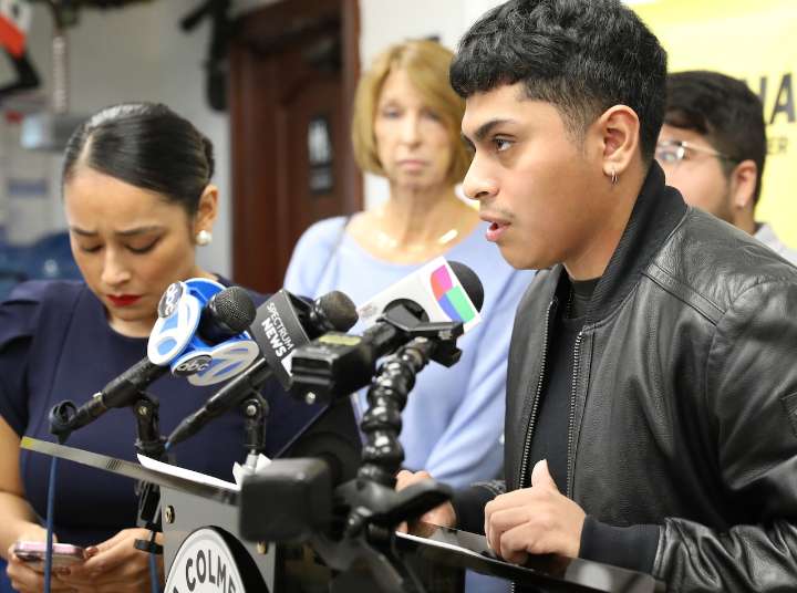 Immigrant activists appear with Staten Island Guardsman who says stepdad is in ICE custody